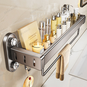 Wall Mounted Suction Storage Rack 50X30Cm For Bathroom Towel Sink <b>Shower</b> Room Durable Rectangular Shelf - Product Image 1