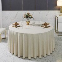 Nappe de banquet haut de gamme pour hôtel et restaurant, grande, en tissu mélangé coton-lin, design simple, personnalisable