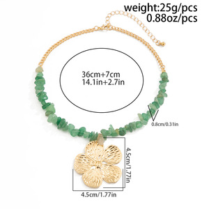 Collier en gravier irrégulier YW, style denim, pendentif <span class=keywords><strong>floral</strong></span> rétro, chaîne de clavicule pour femme - Product Image 6