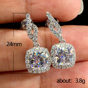 Orecchini Pendenti Quadrati con Cristalli Pavé per Donne, Eleganti Accessori Moda per Uso Quotidiano e Feste - Product Image 5