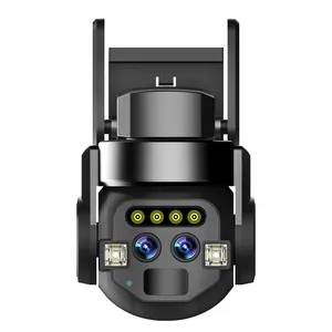 T Venta caliente MIC incorporado IP66 al aire libre auto humanoide seguimiento dos vistas WiFi lente dual CCTV cámara de red