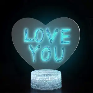 Toptan yeni tasarım yüksek kalite beyaz Rgb Led lamba üsleri için 3D Led gece lambası