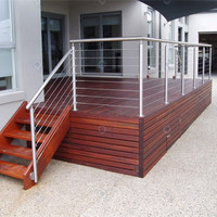 PRIMA Garde-corps vertical moderne en acier galvanisé et acier inoxydable pour extérieur, avec câbles de tension pour terrasses et balcons