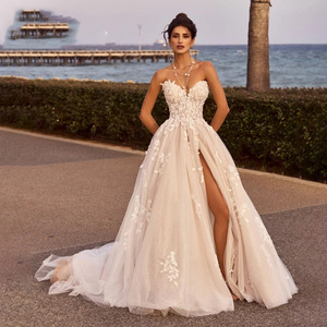 <span class=keywords><strong>Vestido</strong></span> de <span class=keywords><strong>Novia</strong></span> con Abertura y Encaje, Estilo Tubo, Talla Grande, Económico, 2026 - Product Image 1