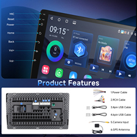 Autoradio Android Podofo 9 pouces, autoradio 2 Din, autoradio Android avec CarPlay sans fil, Android Auto, WiFi/GPS/EQ BT, vente en gros OEM