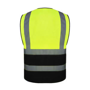شعار مخصص 4 جيوب متعددة الوظائف سترة سلامة العمل رخيصة الثمن الفلورسنت الأصفر الأسود سترة سلامة عاكسة - Product Image 2