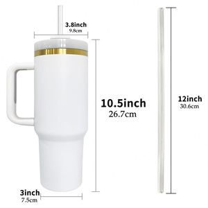 Vasos Personalizados con Logotipo H2.0, Recubiertos en Polvo, de 40 oz, Holográficos, Chapados en Oro, con Asa para Grabar - Product Image 3