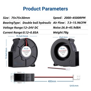 75 Mét không chổi than nhựa quạt ly tâm DC 12V 24V Blower nhiệt độ cao kháng <span class=keywords><strong>Turbo</strong></span> máy bay phản lực Quạt làm mát cho nhà vệ sinh thông minh - Product Image 2