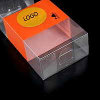 Boîte d'emballage en plastique PET transparente pliable personnalisée et écologique avec logo en estampage à chaud et en relief