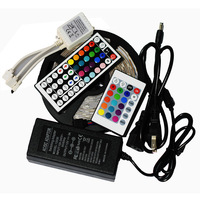 Tira de LED RGB SMD 5050 de 12V CC, 5m, 60 LED/m, con Control Remoto IR de 24/44 Teclas, para Cambio de Color, Impermeable IP67