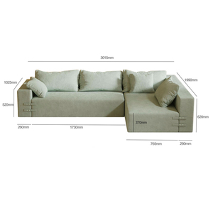 Dễ dàng để lắp ráp chuyển đổi <span class=keywords><strong>Modular</strong></span> cắt sofa Chaise hình chữ L góc ấm cúng bọc giường phòng khách đồ nội thất sofa - Product Image 5
