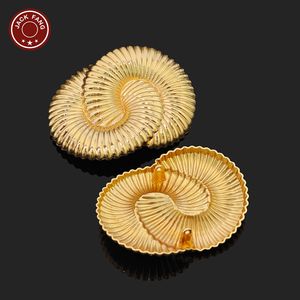 Botones Metálicos con Vástago, Botones Personalizados con Formas Irregulares de Concha, Logotipo Grabado, Botón de Concha Dorada para Ropa - Product Image 6