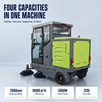 Balayeuse électrique XY-C20 48V 150Ah Autonomie 6-8h Largeur 2000mm Brosse principale 790mm Brosse latérale 500mm Bac 220L Réservoir 100L 5000W