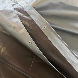 <span class=keywords><strong>Bâche</strong></span> en polyéthylène PE de haute qualité, imperméable, pour extérieur, marron/argent, protection pour meubles de jardin, camion - Product Image 1