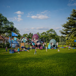 Equipo de Juegos al Aire Libre con Temática Oceánica Personalizado, con Tobogán de Túnel de Pulpo para Parques Acuáticos, Resorts de <span class=keywords><strong>Playa</strong></span>, Sitios Emblemáticos Municipales - Product Image 3