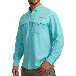 Người Đàn Ông Của Dài Tay Áo Nút Xuống Dây Kéo Áo Sơ Mi Thoáng Khí Upf50 + Mặt Trời Bảo Vệ Thực Tế Túi Cho Câu Cá Du Lịch Làm Việc Quần Áo - Product Image 1