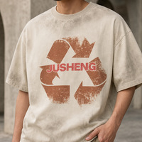 T-shirt personnalisé en coton épais, style vintage délavé à l'acide, pour homme, vente en gros, coupe oversize, imprimé graphique, streetwear, col rond