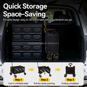 Chariot de camping pliable, chariot à main portable léger, chariot de courses d'extérieur avec roues, chariot de courses pliable - Product Image 4