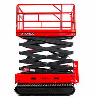 Plateforme élévatrice à ciseaux sur chenilles homologuée ISO, 12m, 14m, 16m, 450kg, 500kg, électrique, pour travaux en hauteur en extérieur