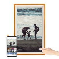 Grand cadre photo numérique WiFi 32 pouces cadre photo numérique en bois intelligent partager des photos vidéos via l'application Frameo montage mural