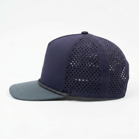 Casquette de baseball personnalisée imperméable pour activités extérieures, structurée à 5 panneaux, profil haut, style A-Frame, type trucker de golf avec cordon