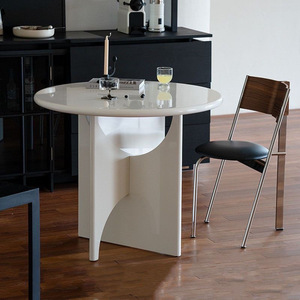 Modern <b>Round</b> <b>Dining</b> <b>Table</b> <b>White</b> Stable Design For Home Use - Product Image 4