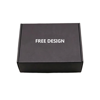 Boîte d'expédition en carton ondulé noir personnalisée avec insert en papier imprimé pour téléphone portable, ordinateur, emballage cadeau avec logo personnalisé