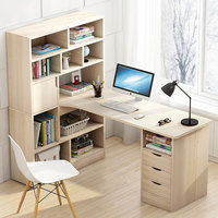 Bureau à domicile Bureau d'étude en bois pour étudiants Bureau d'ordinateur avec étagère à livres