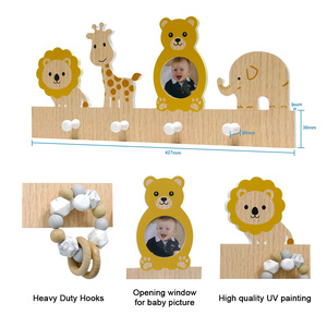 Étagère murale décorative pour chambre d'enfant, vente en gros d'usine, étagère murale pour chambre de bébé avec crochets, étagère à livres <span class=keywords><strong>suspendue</strong></span>, étagères murales pour enfants - Product Image 2