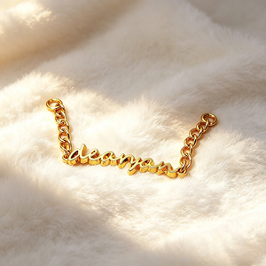 High Gloss Metal Chain Label Hollow Letter <b>Unique</b> Style Custom Logo for Women Shoulder Bags Wholesale and Retail Supply - Product Image 4