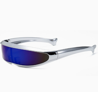 Lunettes de soleil Y2K enveloppantes unisexe, effet laser robot spatial éblouissant, verres Mercury conjoints, photochromiques, monture intégrale, pour sports de plein air