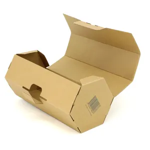 Kotak kemasan pengiriman cetakan dapat dilipat kertas bergelombang mode kustom grosir tren baru