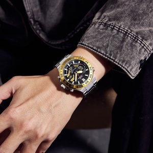 Montre chronographe analogique-numérique de luxe SMAEL 6071, étanche, lumineuse, avec alarme, boîtier/cadran en alliage, bracelet en acier inoxydable - Product Image 6