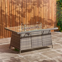AJUNION Ensemble de meubles de jardin en rotin 8 places Ensemble de canapé sectionnel Ensemble de jardin avec table de foyer