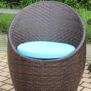 Modern Outdoor Furniture Egg Rattan Wicker Patio Balcony All Weather Round Bistro Table and Chair - Product Image 5