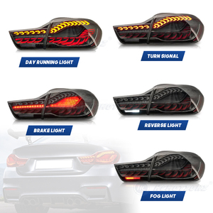 HCMOTIONZ Fanale Posteriore a <span class=keywords><strong>LED</strong></span> <span class=keywords><strong>per</strong></span> BMW M4 2014-2020 Gruppo Luci Posteriori <span class=keywords><strong>per</strong></span> <span class=keywords><strong>Auto</strong></span> Modelli F32 F82 F83 F33 F36 420i Serie 4 con Animazione DRL - Product Image 3