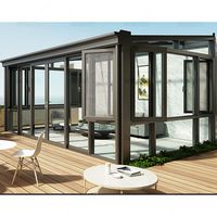 Chine Vente en gros Serre double en verre Solarium Aluminium Salle de soleil Cour de jardin Balcon Salle de soleil Salle de verre Toit en verre