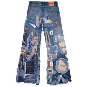 Jeans DiZNEW de <span class=keywords><strong>haute</strong></span> qualité, personnalisé, vintage, à <span class=keywords><strong>la</strong></span> mode, Hip Hop Stone Wash High Street Denim Tight Print Y2kpatchwork Jeans - Product Image 2