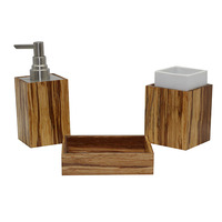 BX groupe ensemble de salle de bain en bois de couleur originale de haute qualité avec porte-brosse de toilette porte-savon en bambou