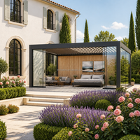 Système de toiture bioclimatique motorisé en aluminium avec persiennes réglables, imperméable, pour jardin extérieur