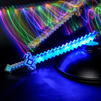 Épées lumineuses LED à pixels en promotion, 56 cm, sabres en plastique colorés, jouets épées à pixels pour garçons et filles, cadeaux tendance mosaïque