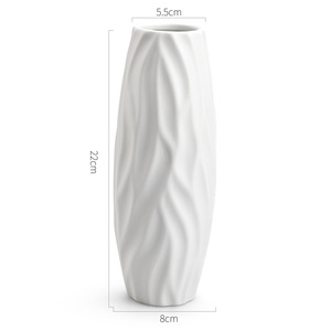 Florero de porcelana de cerámica blanca moderna con esmalte reactivo, diseño rústico barato, sala de estar, boda, Pascua, decoración de Navidad - Product Image 6