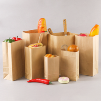 Sacs en papier de tailles multiples pour emballage alimentaire, non gras, respectueux de l'environnement et recyclable, vente en gros