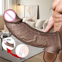 Meilleurs jouets sexuels réalistes pour femmes, Dildo en silicone véritable Cyberskin avec ventouse LM-D804