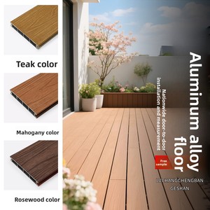 Revêtement de sol gaufré en alliage d'aluminium et bois composite anti-corrosion pour terrasses et pavés de cour extérieure - Product Image 4