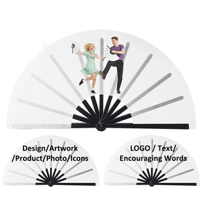 Éventails pliants personnalisés en bambou de 13 pouces pour événements, avec impression et logo, pour musique et événements, vente en gros - Product Image 4