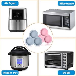Molde de Silicona de 3 Cavidades para Huevos, Reutilizable, Antiadherente, para Freidora de Aire, para Panqueques y Muffins - Product Image 4