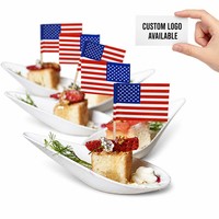 Drapeaux de cure-dents jetables en bambou personnalisés pour fêtes et événements en extérieur, décorations alimentaires pour hamburgers, sandwichs, cocktails, gâteaux et fruits