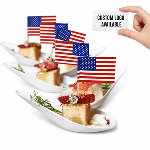 Banderas de bambú desechables personalizadas para palillos, ideales para fiestas al aire libre, decoración de hamburguesas, sándwiches, cócteles, pasteles y frutas. - Product Image 1