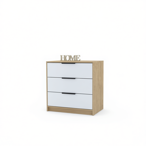 Cómoda de tres cajones de madera con diseño moderno para dormitorio, mueble auxiliar independiente. - Product Image 1